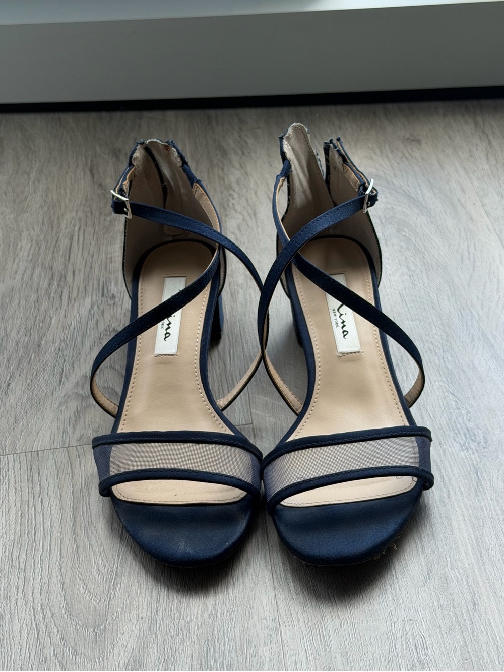 Nina Women's Navy Strappy Heeled Sandals